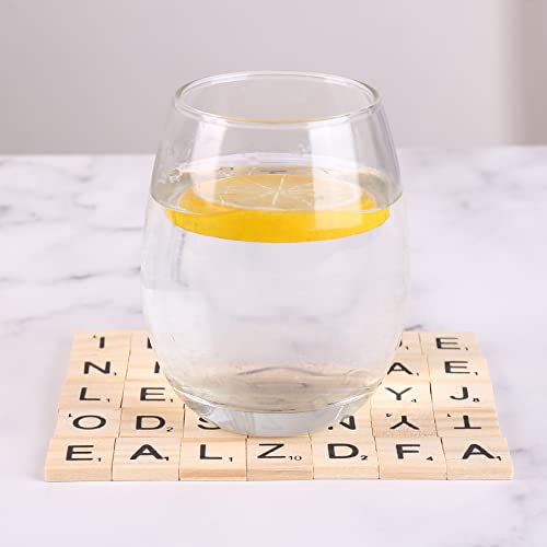 Dsyj Domino & Tile Games, Wood Letter Tiles, Scrabble Letters For Crafts - Diy Wood Gift Decoration - Scrabble Crossword Game Wood Color 400 Pcs #TOP4