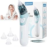 Baby Nasensauger, elektrischer Nasenreiniger & Ohrenschmalzentferner mit 4 wiederverwendbaren Rotzsaugdüsen für Neugeborene, Kleinkinder und Säuglinge