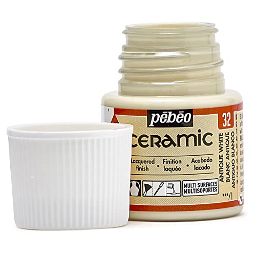 Pebeo - Cerámica - Color opaco para terracota, cerámica y loza - Botella 45 ml, Blanco antiguo
