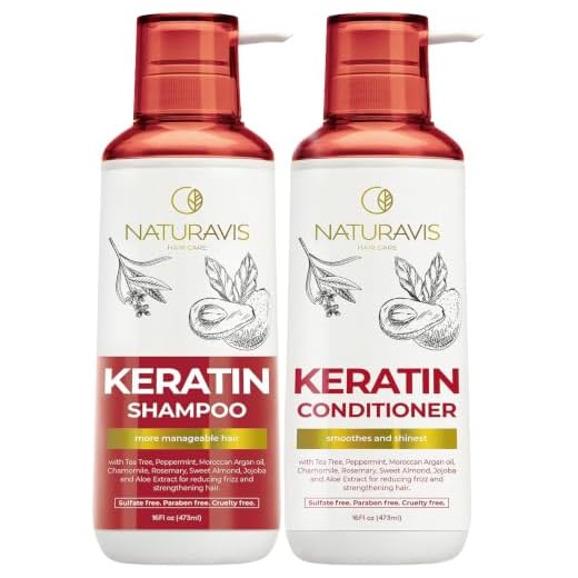 Keratin Shampoo and Conditioner Set with Hyaluronic Acid- Sulfate Free Intense Moisturizing Treatment - For Strengthening Dry and Damaged Hair