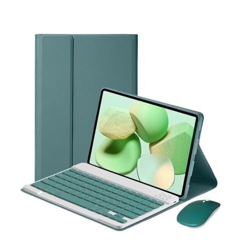 Étui clavier iPad Air 13 2024 kuaijiexiaopu en cuir silicone vert