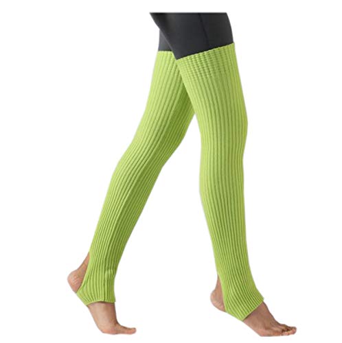 ACVIP dam långa ben stulpen balettstulp med hälhål benvärmare stulpen benvärmare cyan En Storlek