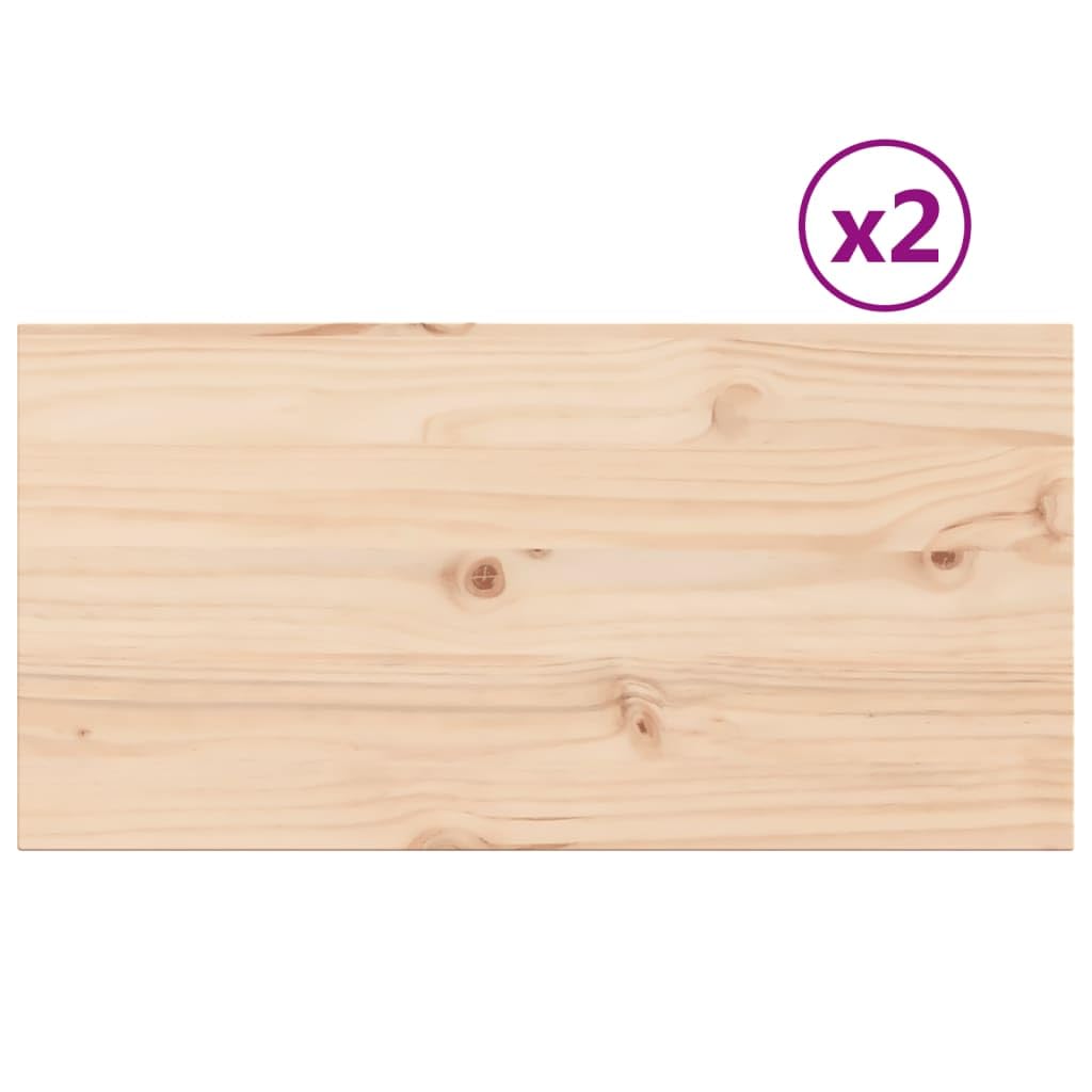 LAPOOH Tablero de Mesa Rectangular 2 uds Madera de Pino 80x40x2,5 cm, Tableros para Escritorios, Tableros para Mesas De Comedor - 847428