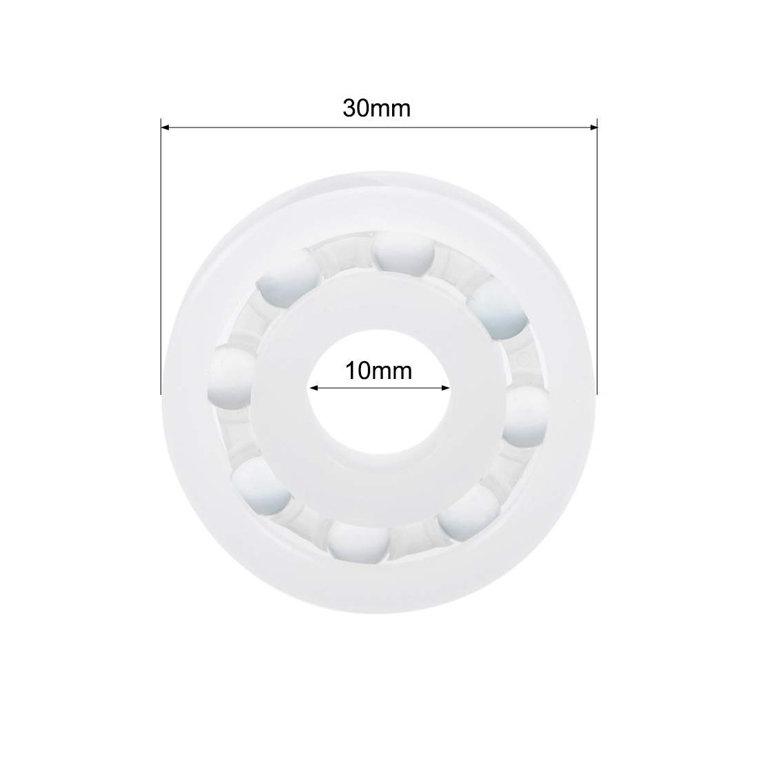 4x POM-Kunststoff-Kugellager 6200 (10x30x9 Mm) – Mit Glaskugeln & Nylonkäfig, Für Präzise Anwendungen