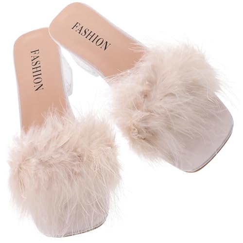Sandales confortables à porter avec talons duveteux pour amorti optimal