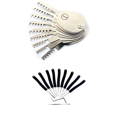 Locksmith Kamm Pick Lockpicking Tool mit 9-teiligem Picking für Hausschloss, Pick