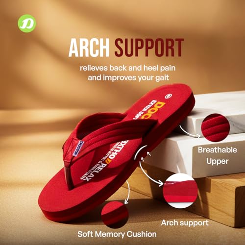 Image of DOCTOR EXTRA SOFT Thong Arch Support Ortho Slippers for Women|Orthopedic Diabetic & Stylish|Lightweight Comfortable & Casual|Pregnancy Anti-Skid Bedroom Daily Use House Flip-Flops Ladies & Girls D-15