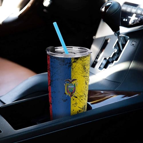 Portavasos con textura grunge y bandera Ecuador para carro universal 4 piezas miniatura 7