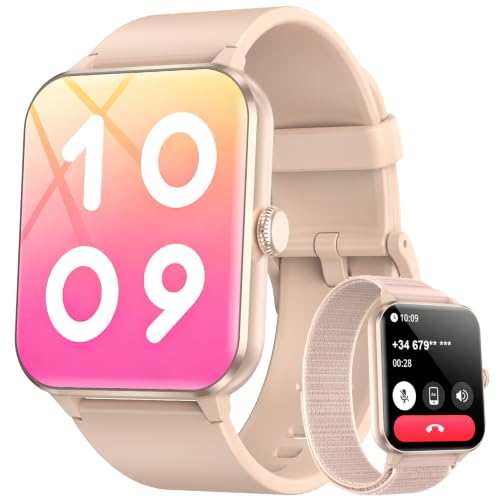 Image of Blackview 2026 Fitness Tracker (Answer /Make Calls), 1.85'' Smart Watch for Men and Women with Heart Rate /Sleep Monitor /2 Straps, 100+ Sports Modes, IP68 Waterproof Activity Tracker for Android /iPhone