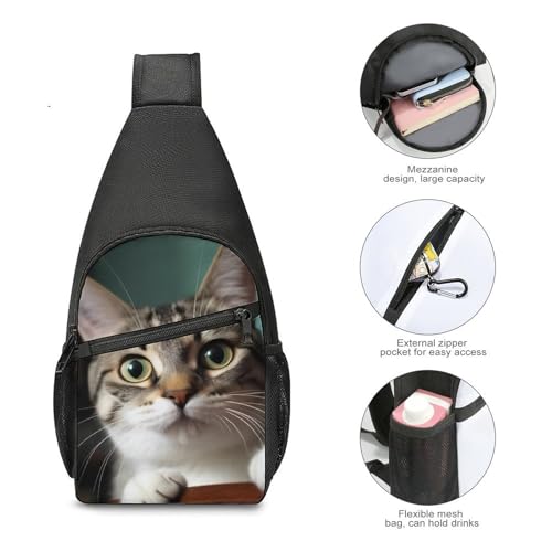Mochila cruzada tipo sling para senderismo y uso casual miniatura 5