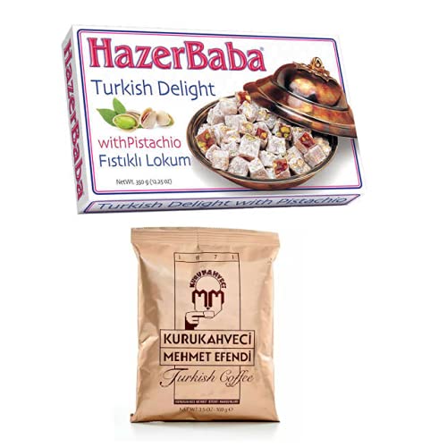 hazerbaba Pistachio Turkish Delight with Mehmet Efendi Turkish Coffee