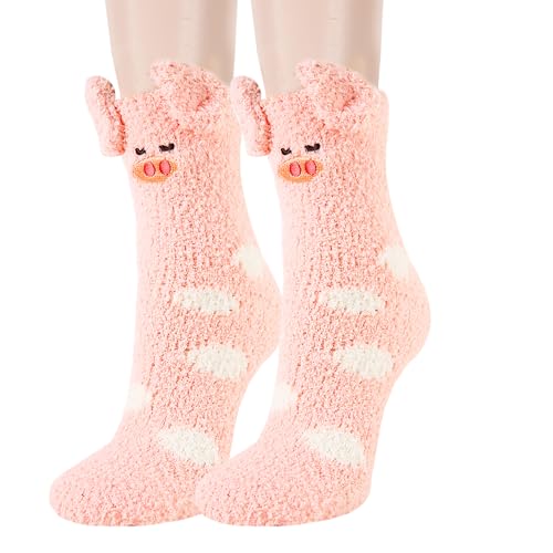 Benefeet Sox Cute Fuzzy Socks for Women Girls Fluffy Warm Cozy Novelty Slipper Socks Funny Animal Plush Sleeping Socks