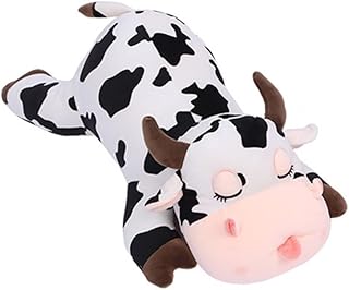 Toyvian 25cm/9.82'' Cow Plush Pillow Cow Stuffed Animals Sleeping Pillow Cute Cow Throw for Girls Valentine Gift, Stuffed Farm Animals Toy, Hugging Pillow for Kids,