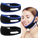 Abiemuce 3PCS Anti Schnarchen Kinnriemen(2026 Aktualisierung), Atmungsaktives Verstellbares Schnarchstopper für Männer und Frauen zur Verhinderung von Mundatmung und Verbesserung des Schlafkomforts