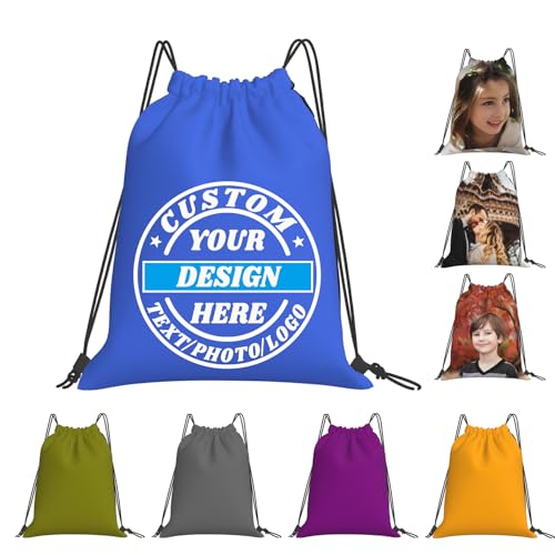Custom Drawstring Bag Add Photo Text Personalized Drawstring Backpack Design Your Own Customized Gym Bags for Gifts color#3