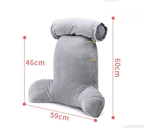 Lesekissen/Rückenkissen, Keilkissen Mit Nackenrolle, Abnehmbarer, Waschbarer Plüsch Bezug, Fernsehkissen, Bücherkissen Für Bett, Sofa - Image 5