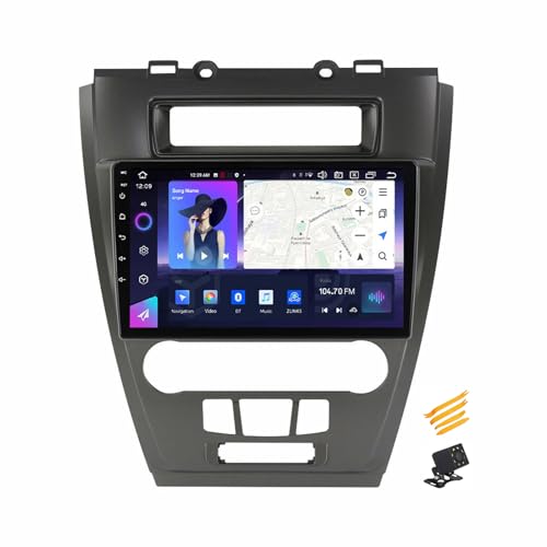 EsaSam Android 13 Car Stereo QLED Display Compatible with Ford Fusion Mondeo Touch Screen 9 Inch Car Radio with Car Play Bluetooth Navigation Android Car Radio FM RDS SWC,8 Core NF7 8G+256G