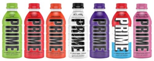 Prime Hydration Sports Drink Variety Pack - Energy Drink, Electrolyte Beverage - Lemon Lime, Tropical Punch, Orange, Grape, Ice Pop, Meta Moon, & Strawberry Watermelon - 16.9 Fl Oz (7 Pack - 7 Flavors) #TOP7