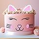 Katze Kuchen Topper Katze Ohren Wimpern Kuchen Dekorationen Set Cat Kuchen Topper für Katze Themed Geburtstag Party niedlich Miau Geburtstag Party