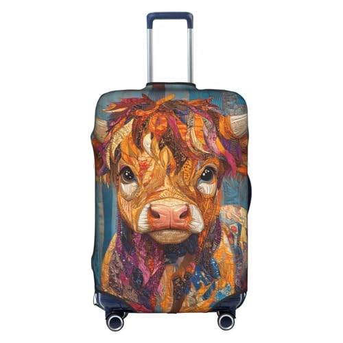 cute highland cattle Elastic Travel Luggage Cover Travel Suitcase Protective Cover