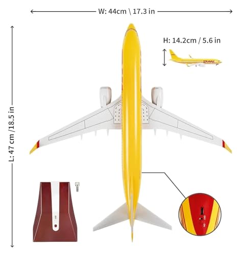 Avión modelo grande B737 metálico de 47 cm que soluciona vitrinas sin espacio 7