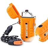 Feuerzeug Elektrisch Elektro Feuerzeug Winddicht Lichtbogen Feuerzeug USB Aufladbar Type-C USB Feuerzeuge Wiederaufladbar mit Taschenlampe für Camping, Wandern, Outdoor Survival Kits