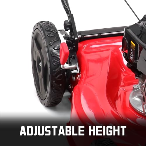 Image of PowerSmart 21 in. Gas Lawn Mower with 125cc Briggs and Stratton E300 Engine, 2-in-1 Push Mower with Mulching & Side-Discharge, 6-Point Height of Cut