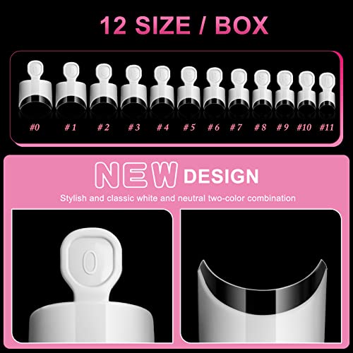 2PCS Nails Tips Art Dappen Dish con Tapa y 120PCS Uñas miniatura 7