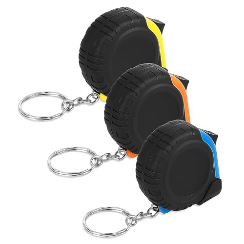 3Ft Mini Tape Measure 3 Pcs Small Measuring Tape Retractable Pocket Measurement Tapes Metric/Inch Keychain Tapes Measure Easy Read