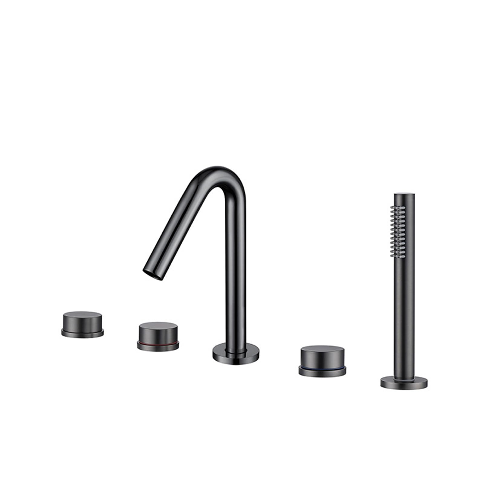 XJTNLB Grifo Bañera Gris Mezclador Ducha Doble Mando con Inversor Grifos Duchas de Baño on Ducha Extraíble