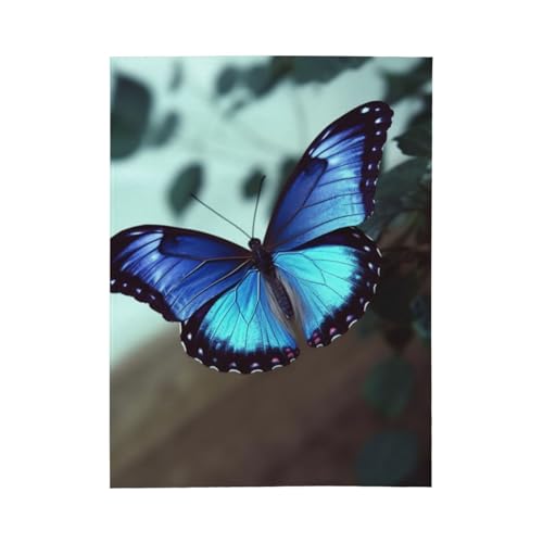 Plaid flanelle papillon bleu : douceur et chaleur toutes saisons - 3