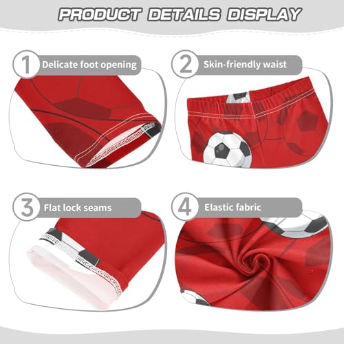 Ball on Red Girls Leggings,Workout Leggings for Girls Toddler Athletic Legging Size for 3-10T3