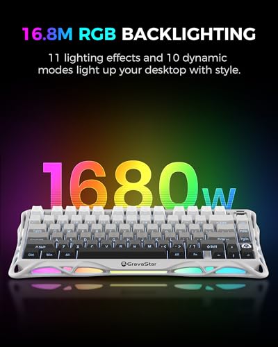 per Dad Mercury K1 75% Tastiera da gioco meccanica senza fili, design esoscheletro in lega di alluminio, guarnizione tastiera personalizzata presa hot-swap (Bianco sfumato) - Tastiera gaming - Immagine 4