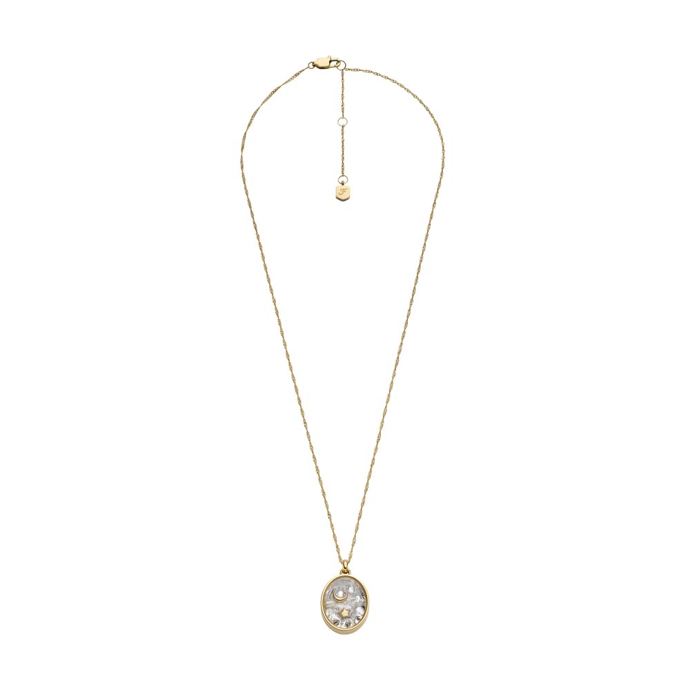 Collier Pendentif Doré en Acier Inoxydable pour Femme - Fossil Sutton