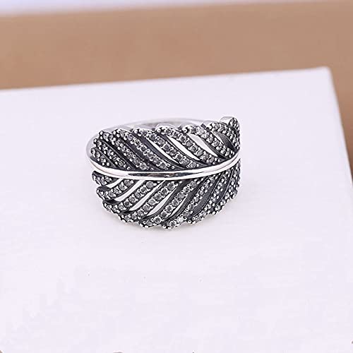 Authentic 925 Sterling Silver Rings Light As A Feather, Clear Cz Wedding Fashion Jewelry Compatible with European (Ring Size: 7, Metal Color: Rose Gold Color)4