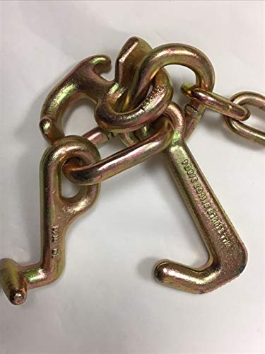 8 ft Auto Transport Flatbed Chain with RTJ Cluster Hooks+Grab 4700 lbs WLL 5/16