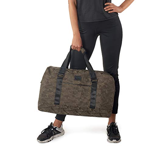 lamaki Camo Street Style Duffel Bag Overnight Weekender Fashionable Gym Travel Fitness Yoga Lifestyle Carry On Trolley Handle Hands Free Shoulder strap for Women and Men 28L