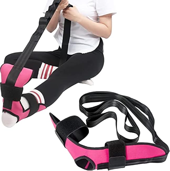 Foot and Calf Stretcher for Plantar Fasciitis, Heel Spurs, Foot Drop & Achilles Tendonitis, Improve Muscle Strength Relief Foot Pain Yoga Stretching Strap Leg Stretcher for Thigh Calf and Hamstring