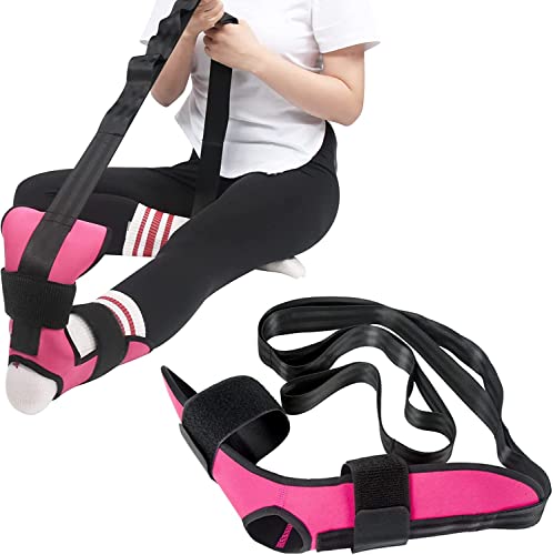 Foot and Calf Stretcher for Plantar Fasciitis, Heel Spurs, Foot Drop & Achilles Tendonitis, Improve Muscle Strength Relief Foot Pain Yoga Stretching Strap Leg Stretcher for Thigh Calf and Hamstring