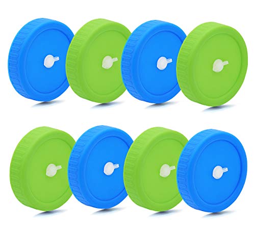 8pcs Wide Mouth Mason Jar Lids with Straw Hole for Ball & Kerr