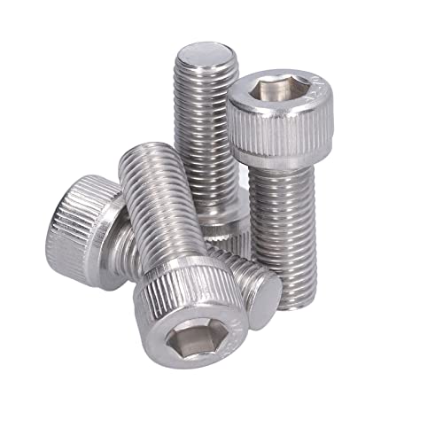Image of Hex Bolt, 1.25mm Fine Pitch M10 4Pcs Socket Screw Bright Finish -70 Stainless Steel for Construction for DIY Jobs for Automotive Industry(M10*25)