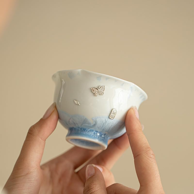 Tea Cup Crystal Glaze Kiln-Changed Nailed Flower Mouth Teacup Ceramic Set Host Guest Soaking Container