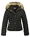 Price comparison product image SS7 Women's Padded Winter Quilted Fur Parka Jacket, Sizes 8 to 16 (UK - 16, Black)