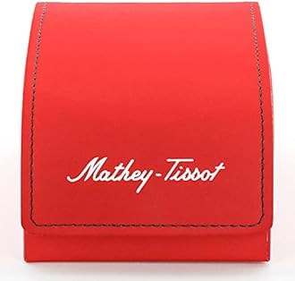 Mathey-Tissot Men's Heritage Swiss Quartz Watch – 42mm Stainless Steel Case with Black Dial and Silver Indexes, Three-Hand Analog Display, Black Leather Strap