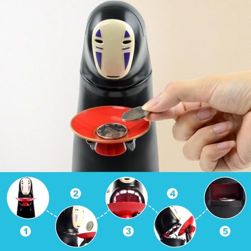 DAJASD Spardose, Anime Kawaii MüNzen Spardose mit Soundeffekten, Cartoon-Sparschwein, Sparschwein für Kinder Automatischem Schlucken von Münzen Flexibler Bewegung Geschenk für Kinder Erwachsene