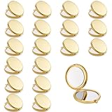 QUSTGO Compact Mirror, Pocket Travel Makeup Mirror for Purse, Metal Round Shell, 2-Sided 1X/2X Magnifying, Portable, Folding, Handheld, Gold, 18 Pack