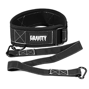 Gravity Fitness 4-in-1 Weightlifting Belt for Strength Workouts – Heavy Duty Nylon Dip Belt for Squat, Pull Up, Sled Pull Belt for Gym, Calisthenics & Resistance Training Accessories