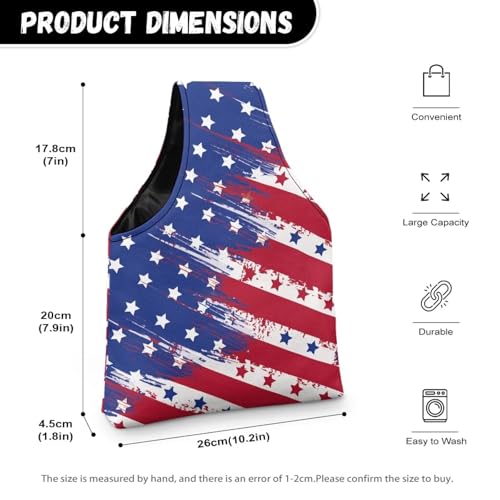 Image of ZUXONGSY Distressed American Flag Yarn Bags for Knitting America250 Yarn Storage Organizer for Crochet Portable Knitting Project Bag