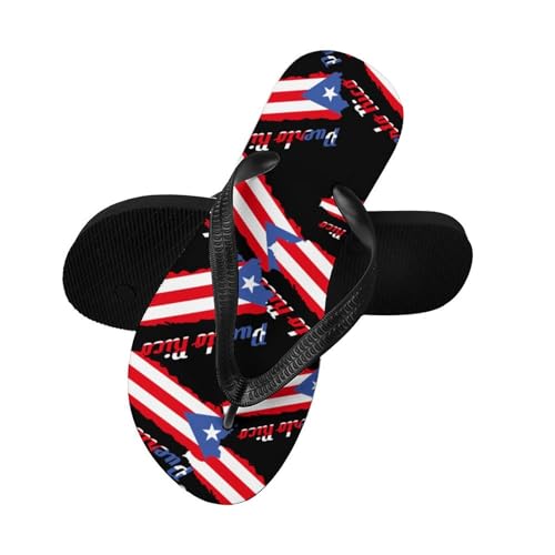 Puerto Rico Flag Map Slim Flip Flops for Women Men Casual Non-Slip Sandals Beach Flip Flop Shower Slippers3