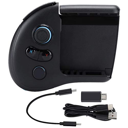 Bluetooth 5.0 Smart Gamepad, Ergonomic Intelligent Game Handle, Wireless Mini Mobile Game Controller Half Screen Half Handle Low Delay One Key Combo Joystick Fit for Android System